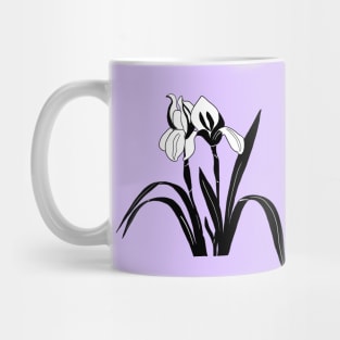 Black and White Iris Flower Mug